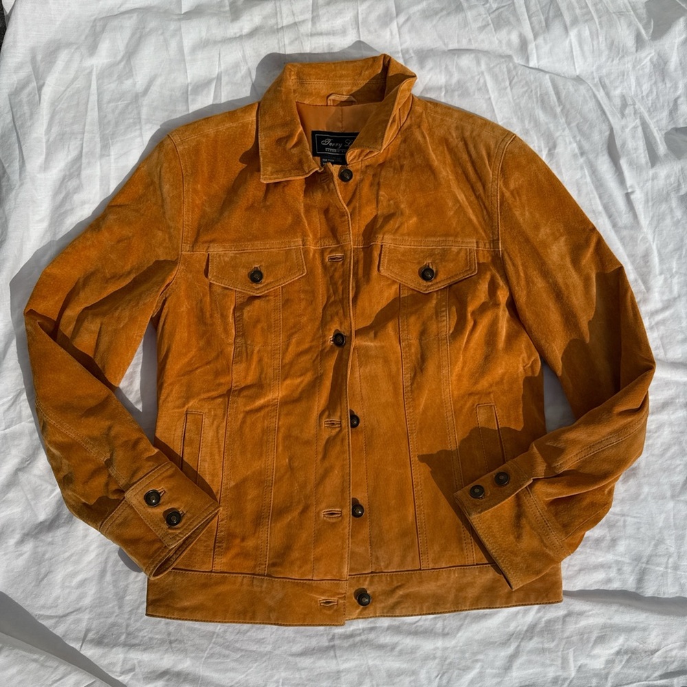 Vintage Terry Lewis Classic Luxuries Orange Leather Jacket
